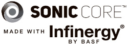 ロゴ：SONIC CORE MADE WITH Infinergy&reg; BY BASF